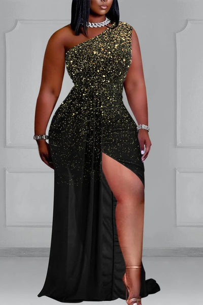 where can i buy semi formal dresses Plus Size Midi Dress 3/4 Sleeve Crew Neck - Black main image 1