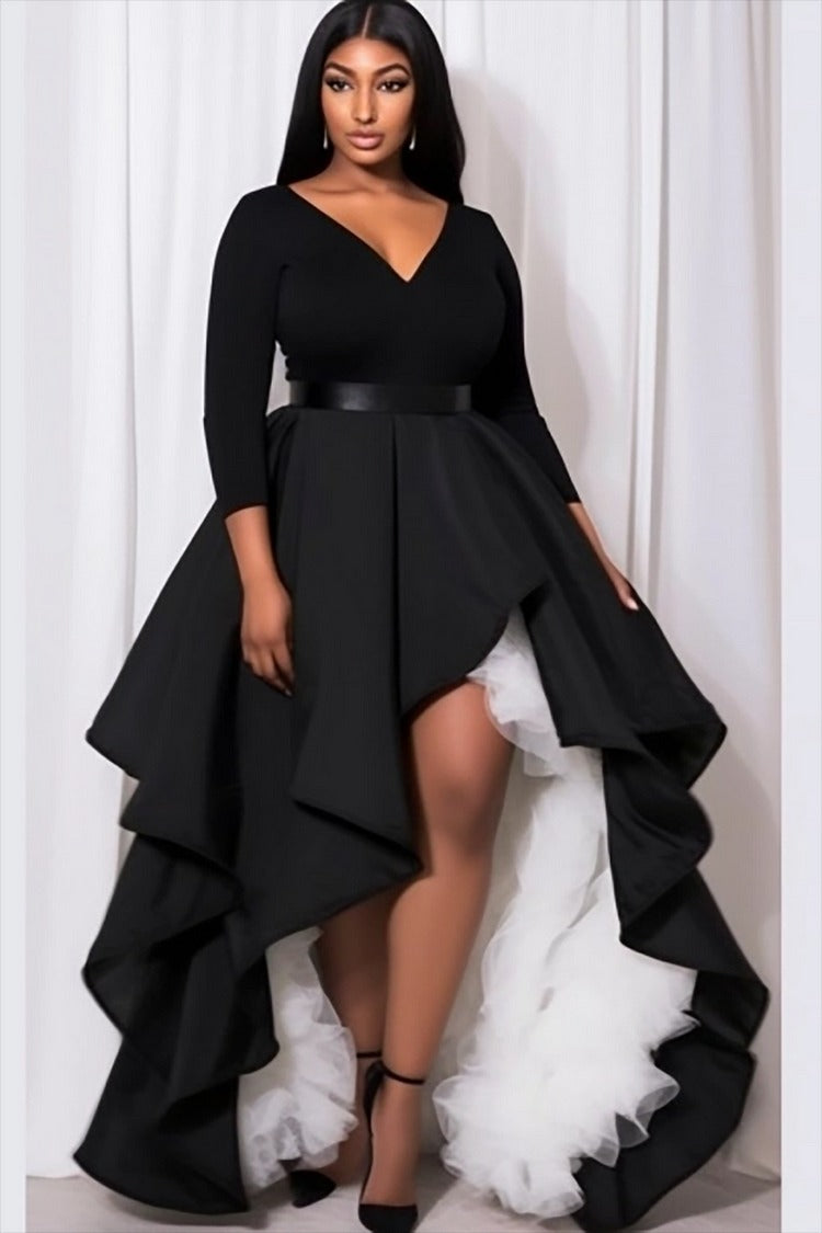 3 4 sleeve plus size maxi dress Miqool Womens Plus Size Cotton Linen 3/4 Sleeve Maxi Dress V Neck Pleated Casual A Line Flowy Long Dress Cocktail Dresses with Pockets, Women's, Size: