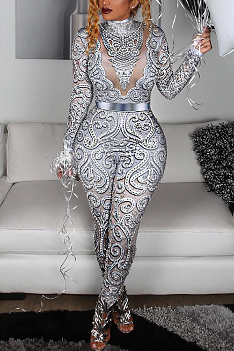 Stage Wear For Women Sparkly Silver Mirrors Rhinestone Jumpsuit Women  Birthday Celebrate Leggings Outfit Bar Dancer Sequins And Dress From  Gantangong, $132.43 | DHgate.Com