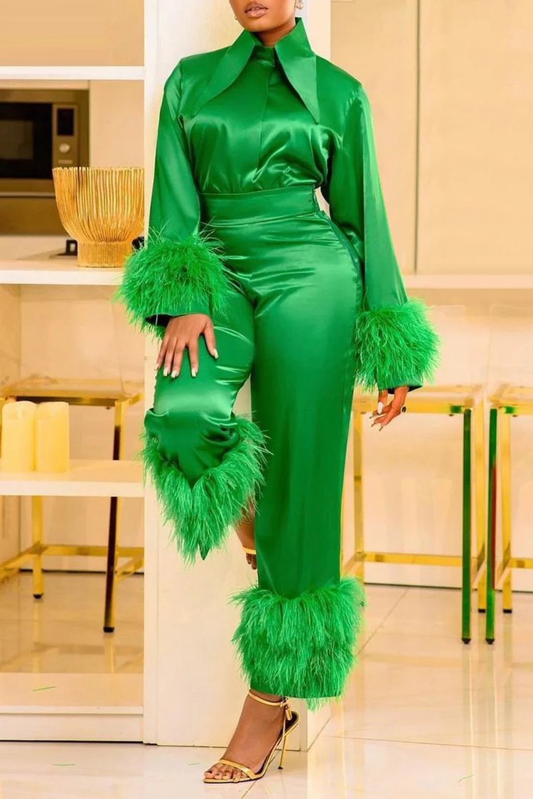 plus size green dress pants Plus Size Idealist High Rise Wide Leg Dress Pant